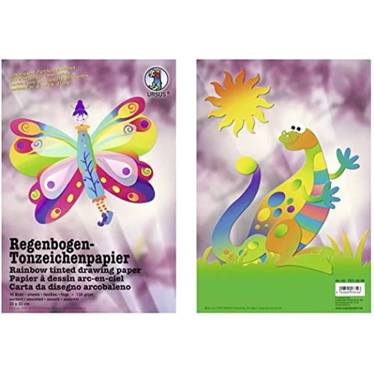 URSUS 15210099 Regenbogen-Tonpapier-Bastelmappe, (B)230 x (H)330 mm