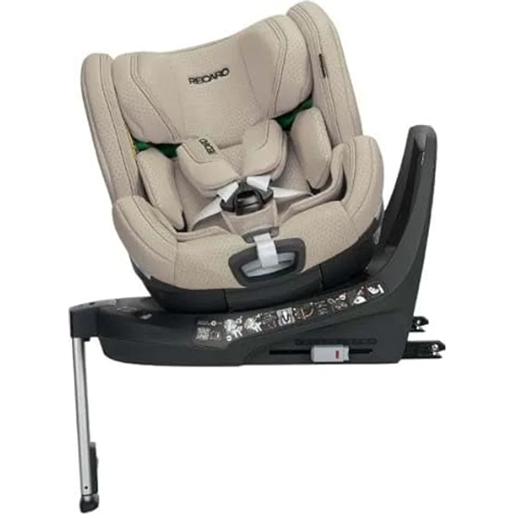 Recaro Reboard-Kindersitz Xenon 1, drehbar mit Isofix-Basis und Sitzverkleinerer für Kinder von 0-7 Jahren, Elegant Beige – Bild 5