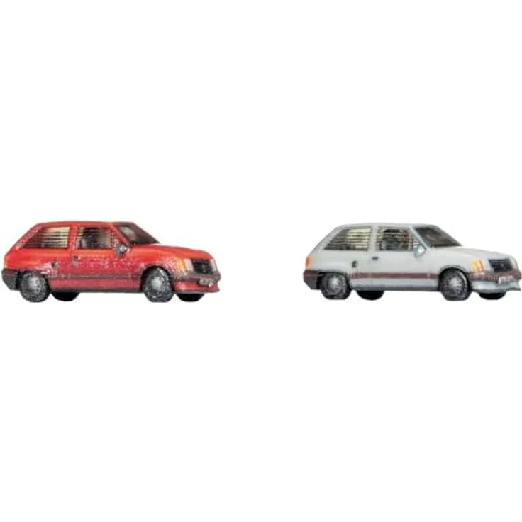 NOCH 44602 Z PKW Modell Opel Corsa A, 2er Set 3D-Master Fahrzeuge in verschiedenen Farben, 1:220 Maßstab