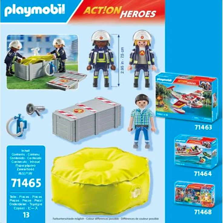 PLAYMOBIL Action Heroes 71465 Feuerwehrleute mit Luftkissen, Spielzeugset mit Helmen, Megafon und Feuerlöscher für Kinder ab 4 Jahren – Bild 5