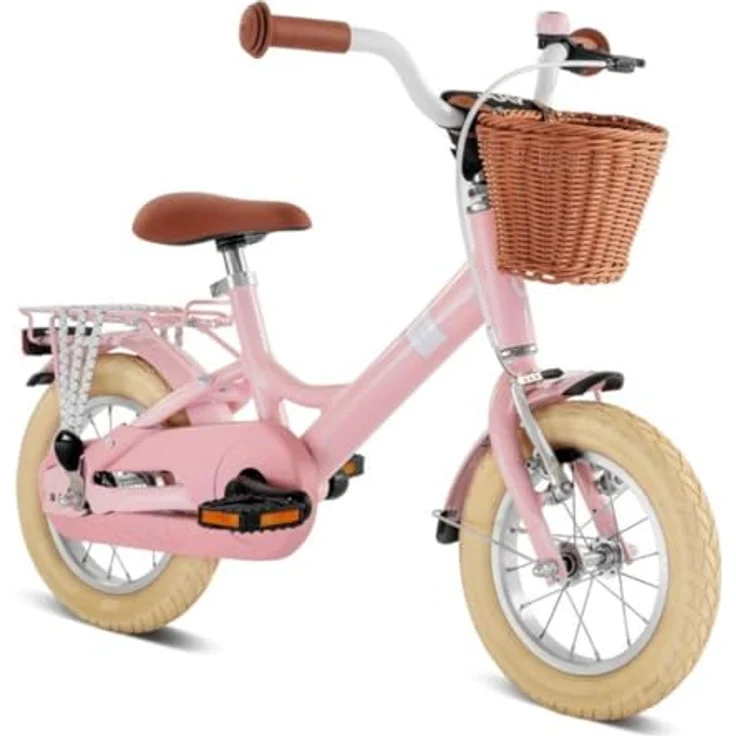 PUKY Youke 12'' Classic Alu Kinder Fahrrad Retro rosa, Aluminiumrahmen, doppelte Bremsen, ergonomisches Design, Safety Set, Lenkerkorb