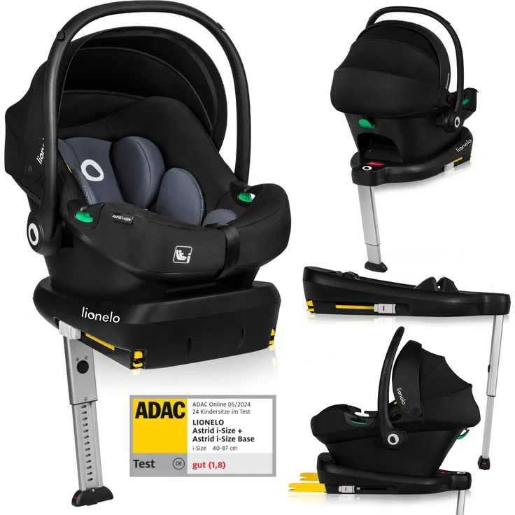 lionelo Babyschale ASTRID I-SIZE, (Set), Sehr stabiler Träger, Höhenverstellung, Modernes Design