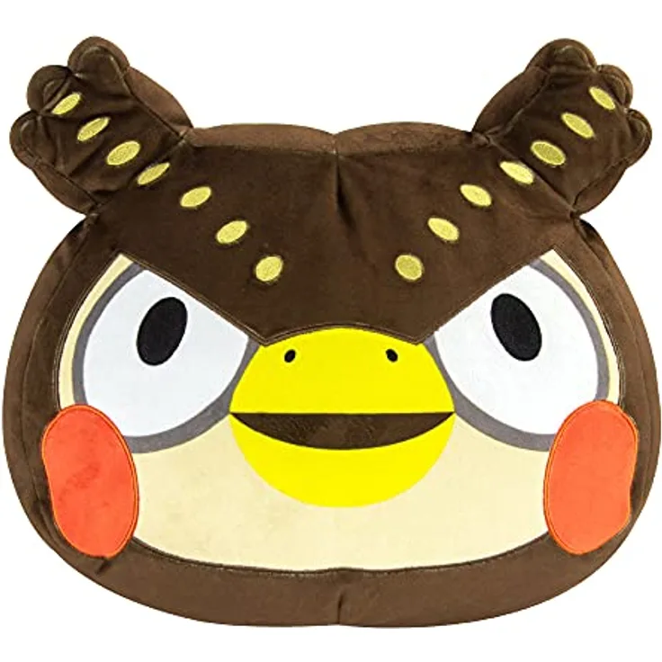 Megasketcher Club Mocchi Mocchi Animal Crossing Blathers Mega Plüschtier 40cm, offiziell lizenziertes Nintendo Kuscheltier für Kinder, ideal als Dekokissen, geeignet ab 3 Jahren