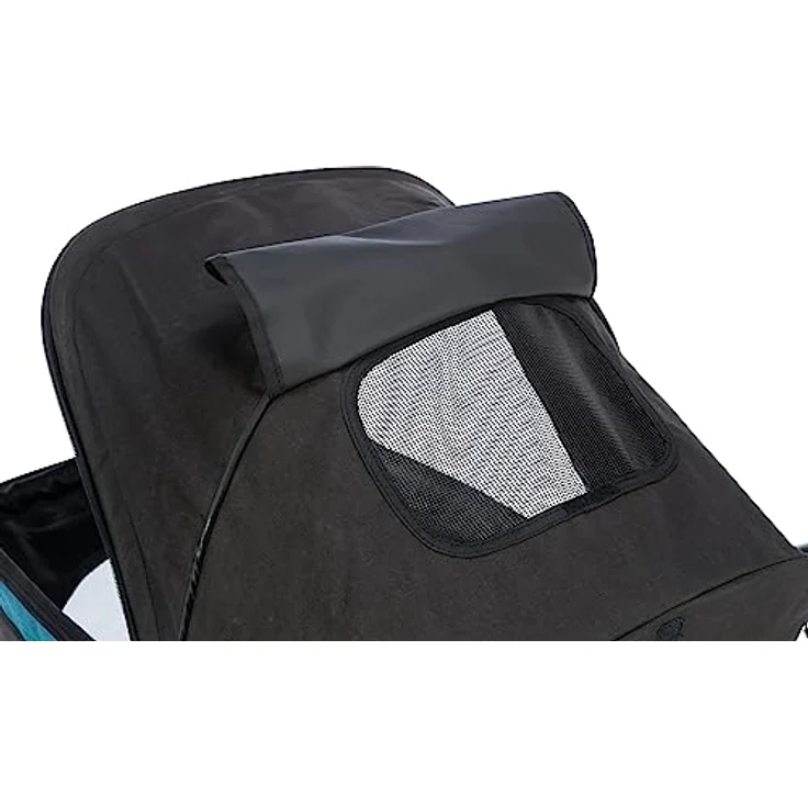 TRIXIE Buggy 60 × 112 × 120 cm, Fahrradanhänger mit luftgefüllten Reifen, schwarz/petrol, für Hunde und Katzen – Bild 6