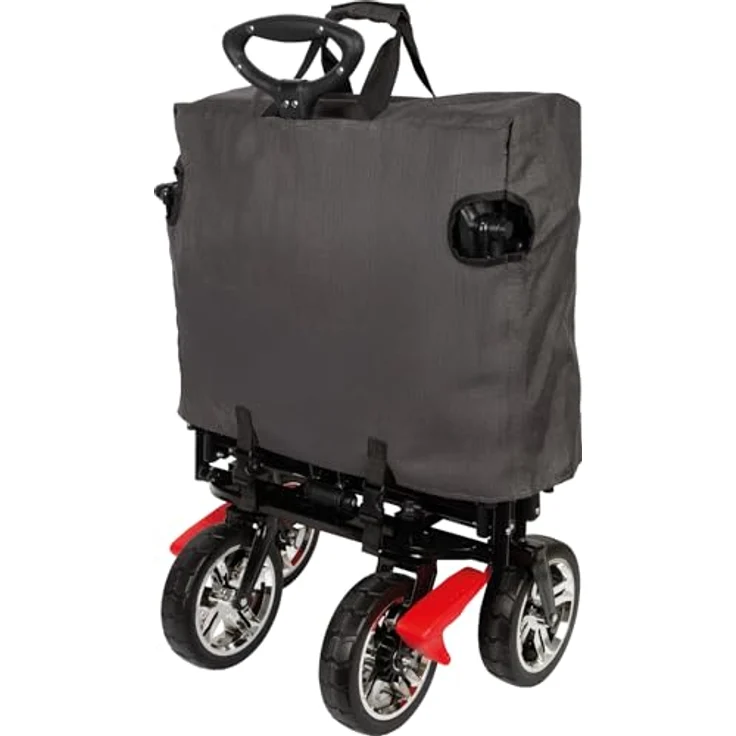 small foot Bollerwagen mit Dach, Ablagekorb, Regenschutz & Transporttasche, bis 80 kg belastbar - Schwarz – Bild 18