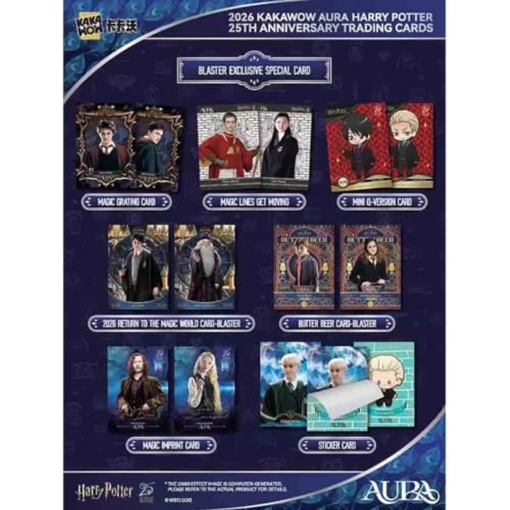 Sakami Merchandise GmbH Kakawow Aura Harry Potter 25th Anniversary Blaster Box, 7 Boosterpacks mit exklusiven Specials und seltenen Autogrammkarten – Bild 4