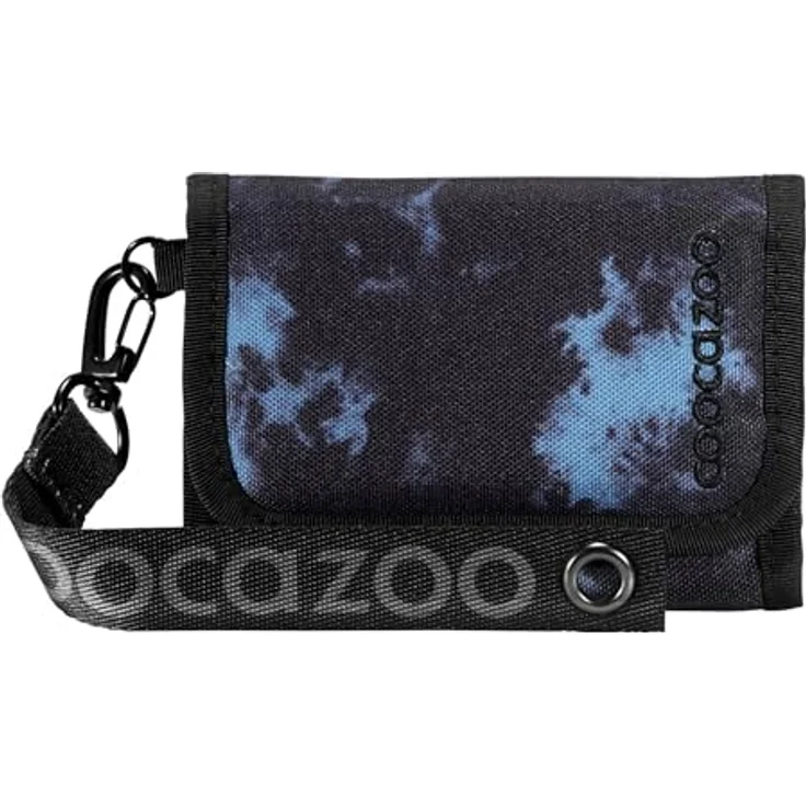 Coocazoo Geldbörse „Midnight Dust”, schwarz-blau, Portemonnaie mit Sichtfenster innen & außen, Münzfach & Kartenfächern, Klettverschluss, ab der 3. Klasse, 100% PFC freies Polyester – Bild 1