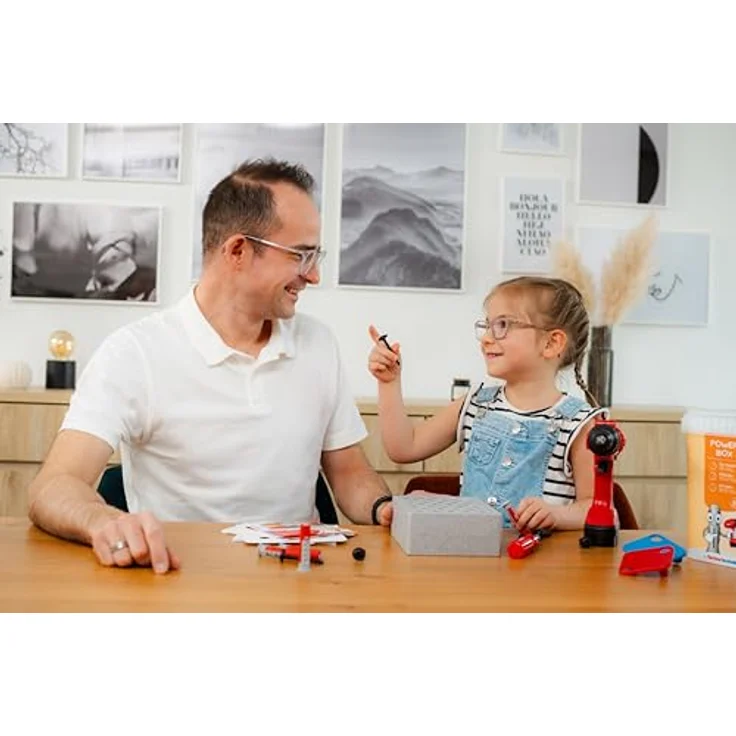 fischertechnik Fischer for Kids Power-Box 579436, Spielwerkzeugset für Kinder ab 3 Jahren mit elektrischem Akkuschrauber, DuoKID Dübel und Schraubendreher – Bild 5