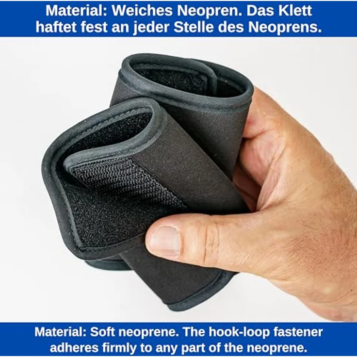 Your Day Mate Gurtschoner für Hochstuhl und Kindersitz, 2 Stück, Schwarz, Neopren, mit Klettverschluss, Gurtpolster für 5-Punkt und 3-Punkt Gurt, waschmaschinenfest – Bild 3