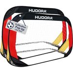 HUDORA Pop Up-Fußballtor 2er Set - Faltbare Fußballtore für Kinder & Erwachsene - 120 x 80 x 80 cm - 3-lagiges Polyesternetz