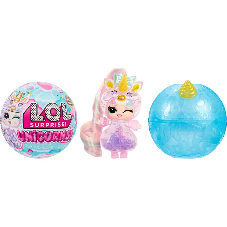 L.O.L. SURPRISE! Anziehpuppe L.O.L. Surprise Unicorn Tots, transparenter Körper, Lavalampen-Effekt, Einhornkopf – Bild 1