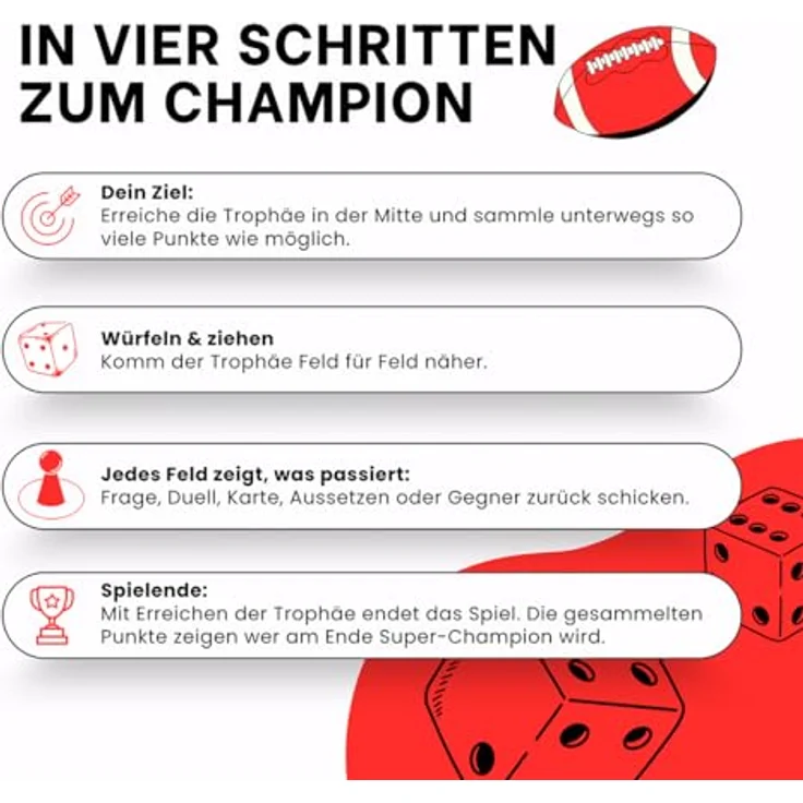 Gomazing Du bist EIN Football- Fan, wenn - Quiz-Brettspiel mit 500 Fragen zur NFL & Football - für 2-8 Spieler - nachhaltig und plastikfrei - Deutsch - 50 x 50 cm Spielbrett – Bild 3