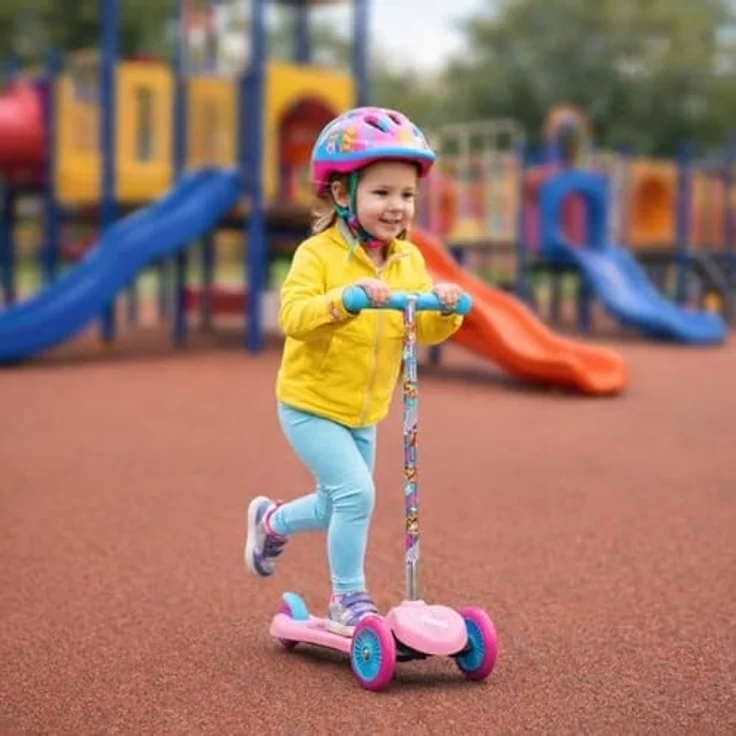 Seven 3-Rad Scooter Paw Patrol Girls, Kinder-Scooter mit Lean-to-Steer-Lenkung, rutschfestem Deck und Hinterradbremse, leicht und klappbar – Bild 3