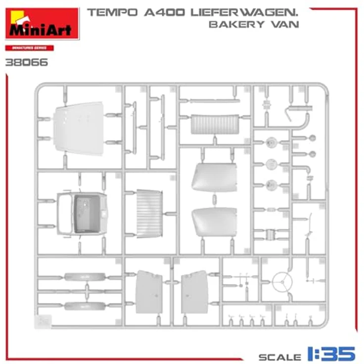 Other 1:35 Tempo A400 Lieferwagen, Modellfahrzeug mit Backwaren und variablen Decals – Bild 10