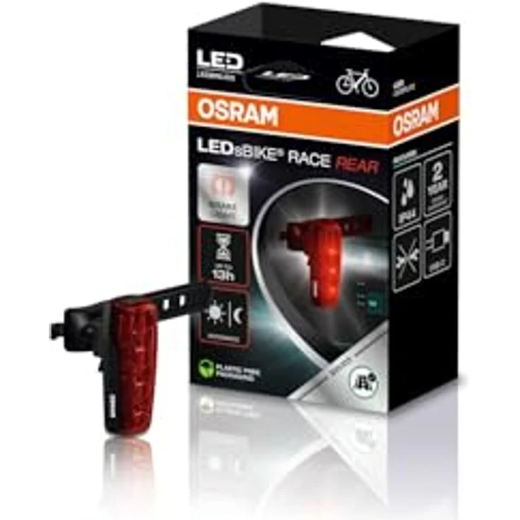 OSRAM LEDsBIKE Race Rear, intelligentes Bremslicht mit Beschleunigungssensor, wiederaufladbar, zwei Leuchtmodi, StVZO-geprüft – Bild 1