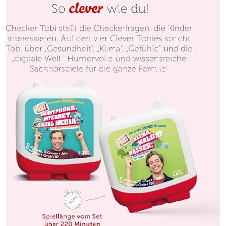 tonies Hörspielfigur Clever Tonie - Checker Tobi 4er-Set, (4-St) - tonies Hörspiel-Tonies, spielerisch und interaktiv – Bild 3