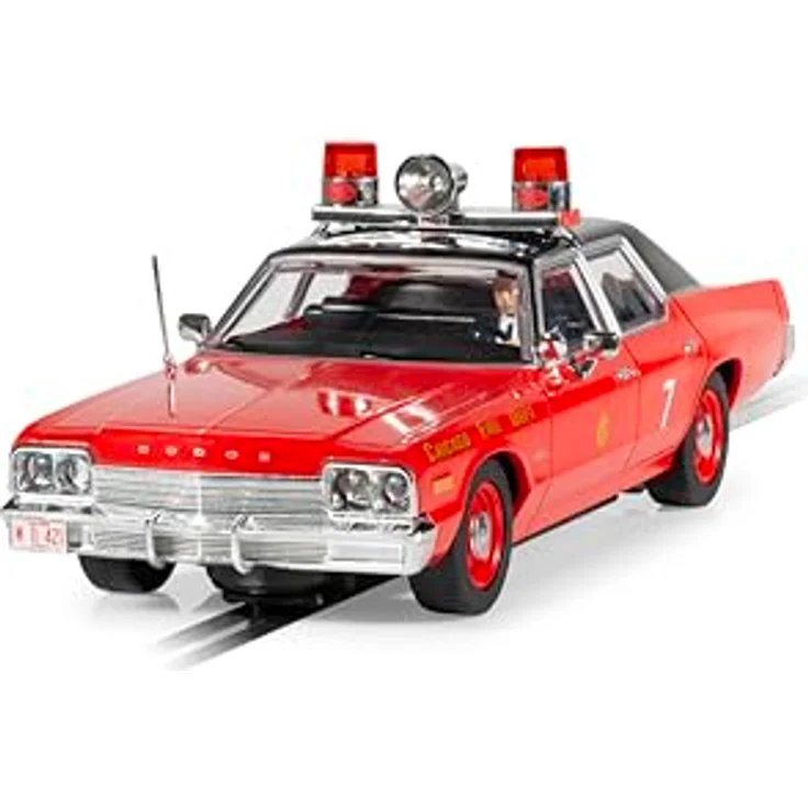 Scalextric C4408 Dodge Monaco, Slotcar im Maßstab 1:32 mit Funktionierenden Lichtern, Chicago Fire Department Design – Bild 1