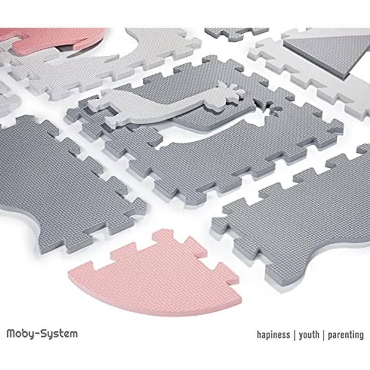 Moby-System Puzzlematte für Babys, 150 x 150 cm, Spielmatte, geruchlos, Matte große, Puzzle Matte für Jungen & Mädchen, Spielmatte, geruchlose Krabbelmatte – Bild 4