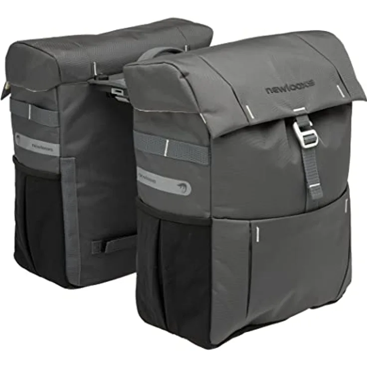 New Looxs Unisex-Adult Vigo Double MIK Doppelte Fahrradtasche, Grey, 37 Liter