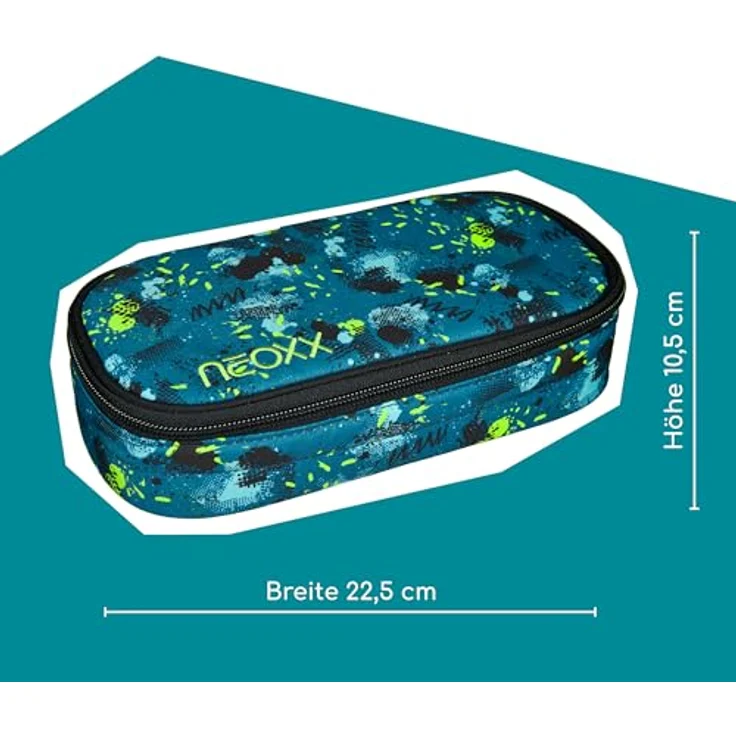 neoxx Schreibgeräteetui Schlamperbox, Jump, Petrol Extreme, teilweise aus recyceltem Material – Bild 6