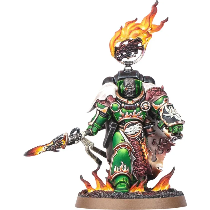 Games Workshop Vulkan He'stan, Modellkit für Warhammer 40.000 mit 16 Teilen, 40mm Citadel-Rundbasis, zwei Kopfoptionen, Salamander-Details