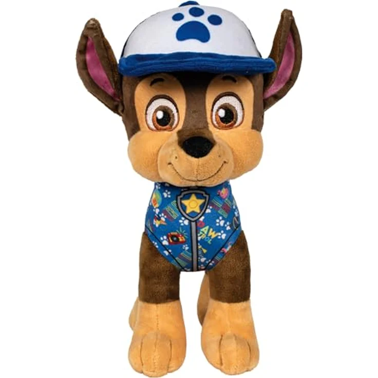 Schmidt Paw Patrol Chase Plüschfigur, 28 cm, Sommer Edition, Mehrfarbig - Weich, anschmiegsam, handwaschbar, ab 0 Jahren – Bild 1