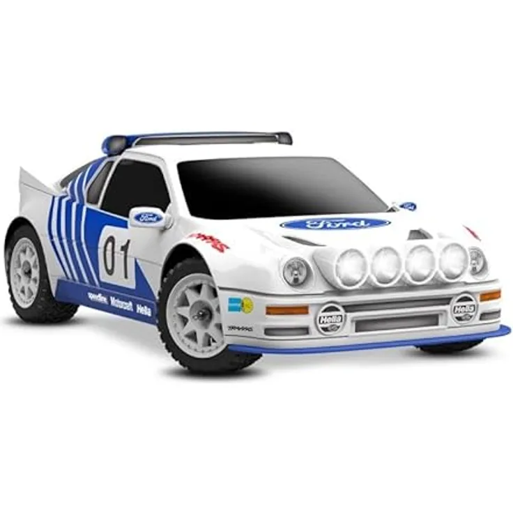 TRAXXAS Mini-Rally VXL, RC Modellauto 1:10, Elektro, 4x4 Brushless mit Velineon 3500kV Motor, 65 km/h, Ford RS200, Blau, inkl. 2S LiPo/Lader
