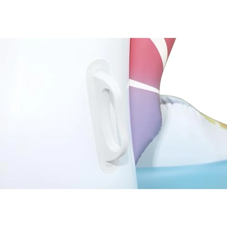 Bestway Schwimmtier Fantasy Unicorn 155 x 119 cm, aufblasbar im bunten Regenbogen-Design mit robusten Haltegriffen, geeignet für Kinder ab 3 Jahren – Bild 4
