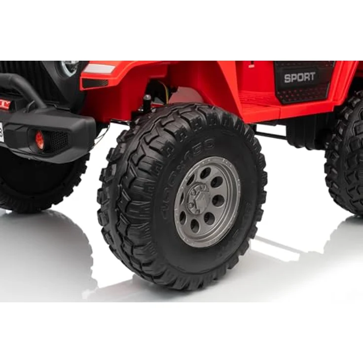 RIRICAR Elektrisches Kinderauto Beneo Motors OFFRIDE 4x4² Zweisitzer 12V, rosa, MP3-Player mit USB/AUX, Lithium-Akku, große EVA-Räder, Hinterradfederung, Fernbedienung, LED-Lichter – Bild 5