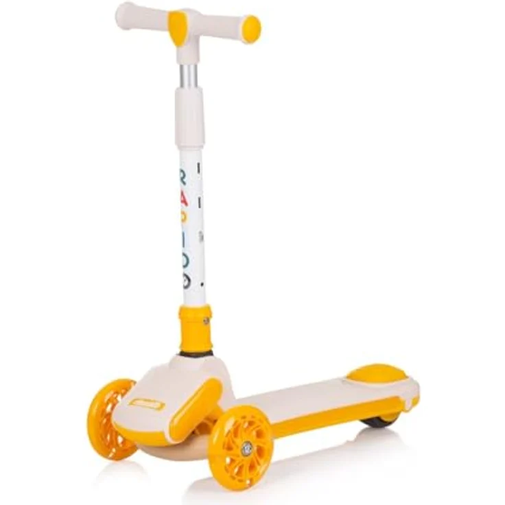Chipolino Kinderroller Rapido Anti-Rutsch-Griffe, Hinterradbremse, klappbar, LED, gelb – Bild 2