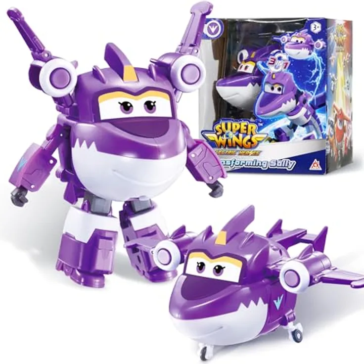 Super Wings Transformable Spielzeug Sally, 2 in 1 Action Figur, 12,7 cm Pterosaurier-Flugzeug-Roboter, für Jungen und Mädchen ab 3 Jahren