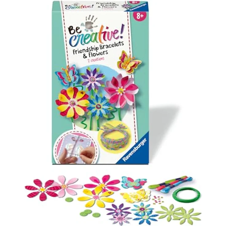 Ravensburger BeCreative Mini Kreativset, Freundschaftsbändchen & Blumen mit Anleitung, Made in Europe – Bild 7