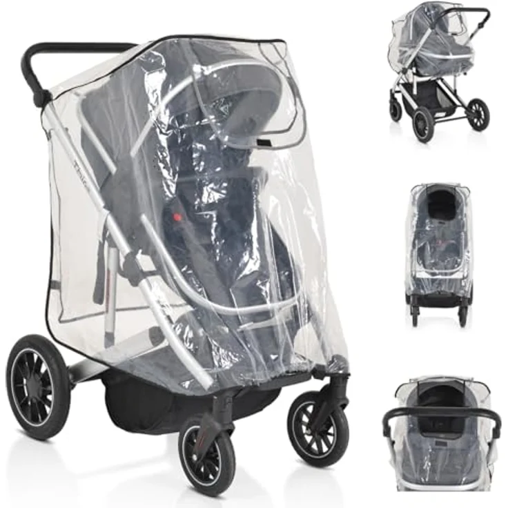 Moni Kinderwagen-Regenschutz Bimbro universal, Belüftungslöcher, für Einsitzer, Farbe:transparent – Bild 1
