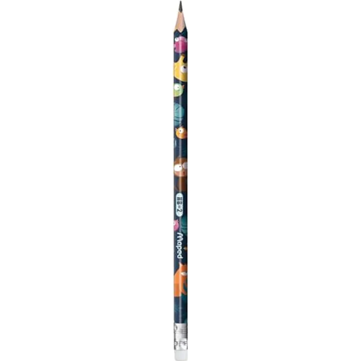 Maped - 2x ergonomische Drei-Kant-Bleistifte JUNGLE FEVER mit Radiergummi - HB mittel + Schreiblernhilfe KIDY LEARN in dekorativer JUNGLE FEVER-Themenoptik – Bild 3