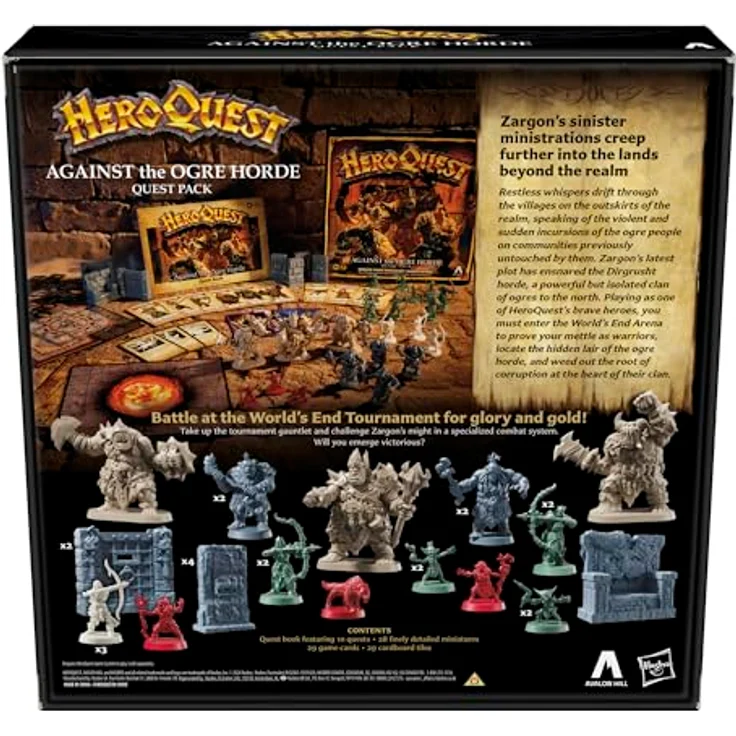 Avalon Hill HeroQuest Die Horde der Oger Abenteuerpack, Erweiterung mit 28 Miniaturen und 10 Herausforderungen für Rollenspiel, englische Fassung – Bild 2