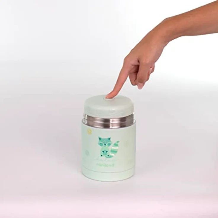 Miniland Silky Food Thermos, Babynahrungsbehälter aus Edelstahl mit doppelter Stahlwand, 600 ml, mint – Bild 2