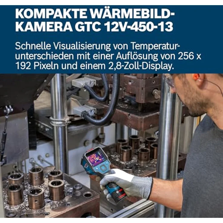 BOSCH GTC 12V-450-13 Professional, Wärmebildkamera mit 256 x 192 Pixeln Auflösung, 2,8-Zoll-Display, IP54 Schutzklasse und USB-Schnittstelle – Bild 2