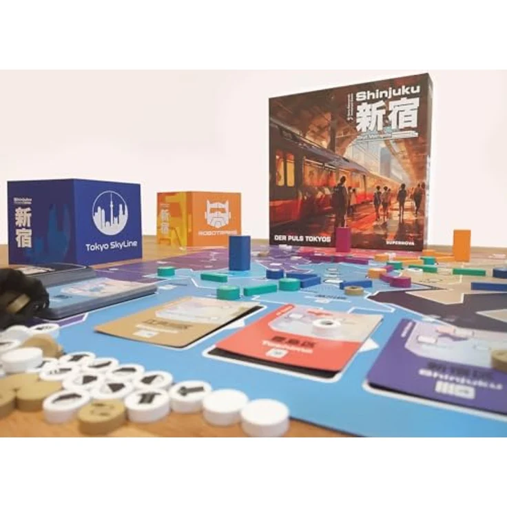 HeidelBär Games Shinjuku, Strategisches Schienenverkehr Brettspiel mit hochwertigem Spielmaterial, Netzwerk-Aufbau Simulation in Tokio, Deutsch, 2-4 Spieler, ab 10 Jahren – Bild 4