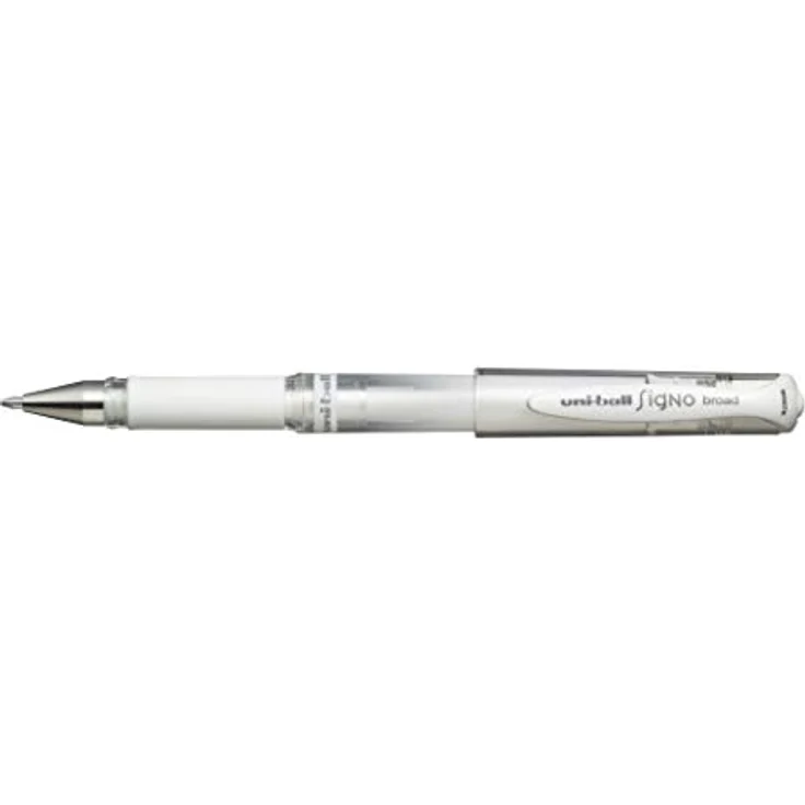 Uni-ball Signo Broad UM-153 W, Flüssigtintenstift 0,6 mm, weiss, Set mit 12 Stück – Bild 2
