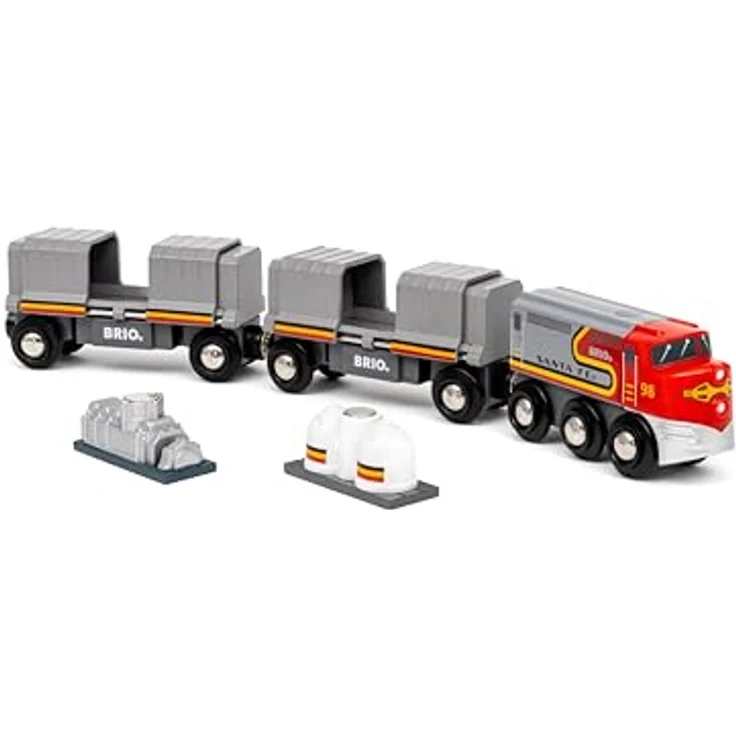 BRIO® Spielzeug-Eisenbahn BRIO® WORLD Santa Fe Zug, Holzspielzeug mit zwei Güterwaggons und FSC®-Zertifizierung – Bild 5