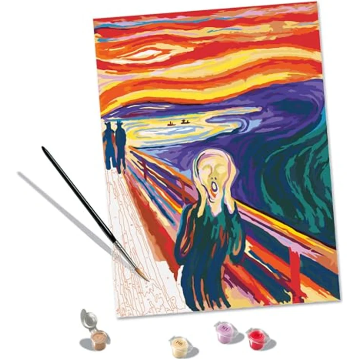 Ravensburger CreArt Malen nach Zahlen, ART Collection Munch: Der Schrei, für Erwachsene, Made in Europe, mit fertig gemischten Acrylfarben – Bild 2