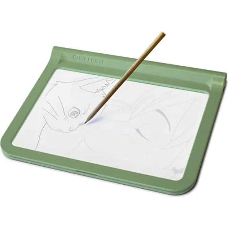 Kidywolf Kidydraw Pro, Leuchttafel A4 mit 3-fach dimmbarem Licht, 4 abwischbaren Neonstiften und USB-C Akku, mit Vordrucken zum Üben