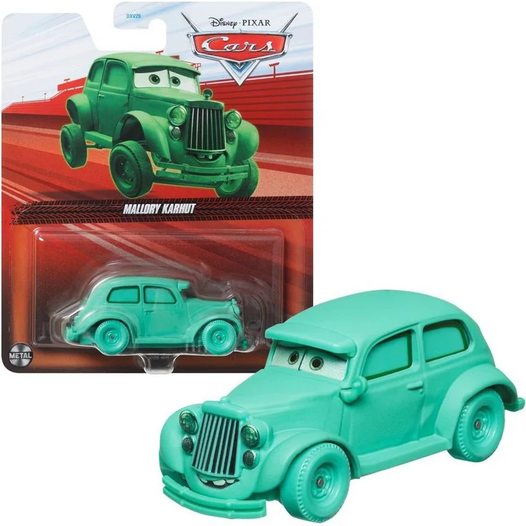 Disney Cars Mallory Karhut HKY38, Spielzeug-Rennwagen im Maßstab 1:55 aus Druckguss, geeignet für Kinder ab 3 Jahren