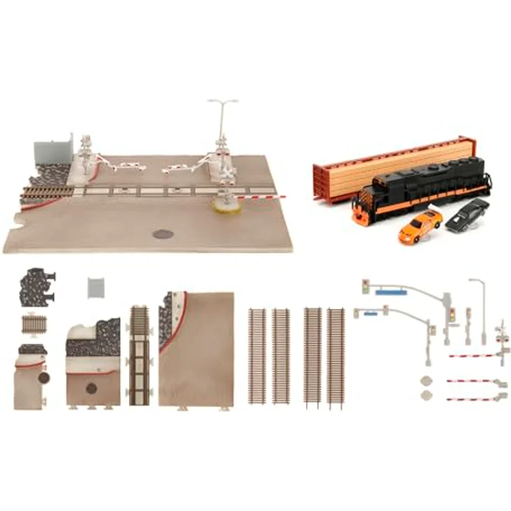 Jada Fast & Furious Train Scene, Diorama mit 2 Nano-Modellautos (Dodge Charger & Toyota Supra), inkl. Zug & Zubehör, ab 8 Jahre – Bild 2