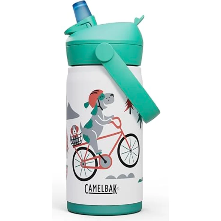 CAMELBAK Kinder-Wasserflasche 340 ml, isolierte Edelstahlflasche mit Flip-Strohhalm, auslaufsicher und spülmaschinenfest für Schule & Ausflüge – Bild 1