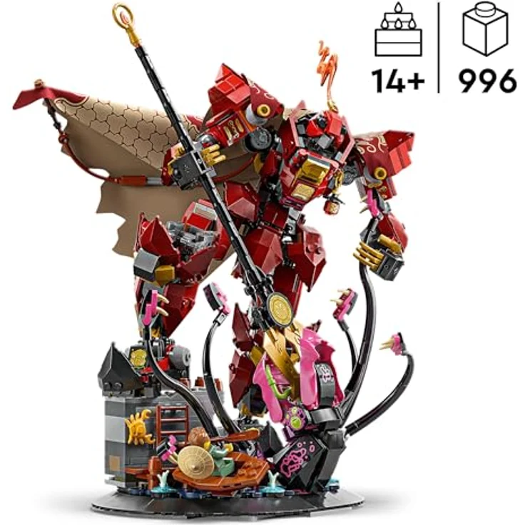 LEGO Ninjago 71846 Der Feuerritter-Mech Bausatz, interaktives Modell mit 996 Teilen und 2 Minifiguren, mehrfarbig – Bild 2