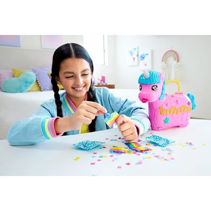 Polly Pocket Playset Unicorn-Partyland, Spielset mit Einhorn-Pinata, 2 Puppen und 29 Accessoires – Bild 2