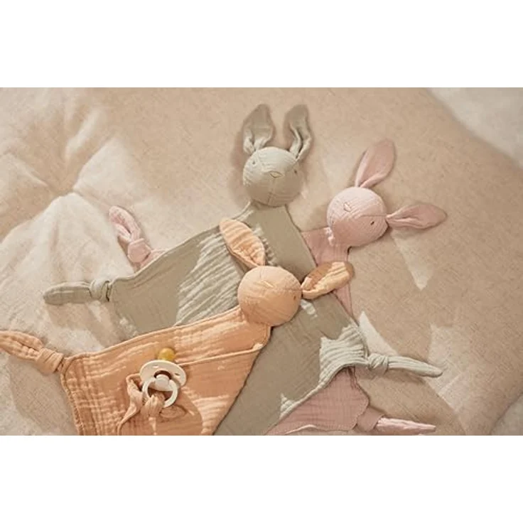 Jollein Schmusetuch Baby - Bunny Ears, Olive Green - Schnullertuch aus 100% Baumwolle – Bild 4