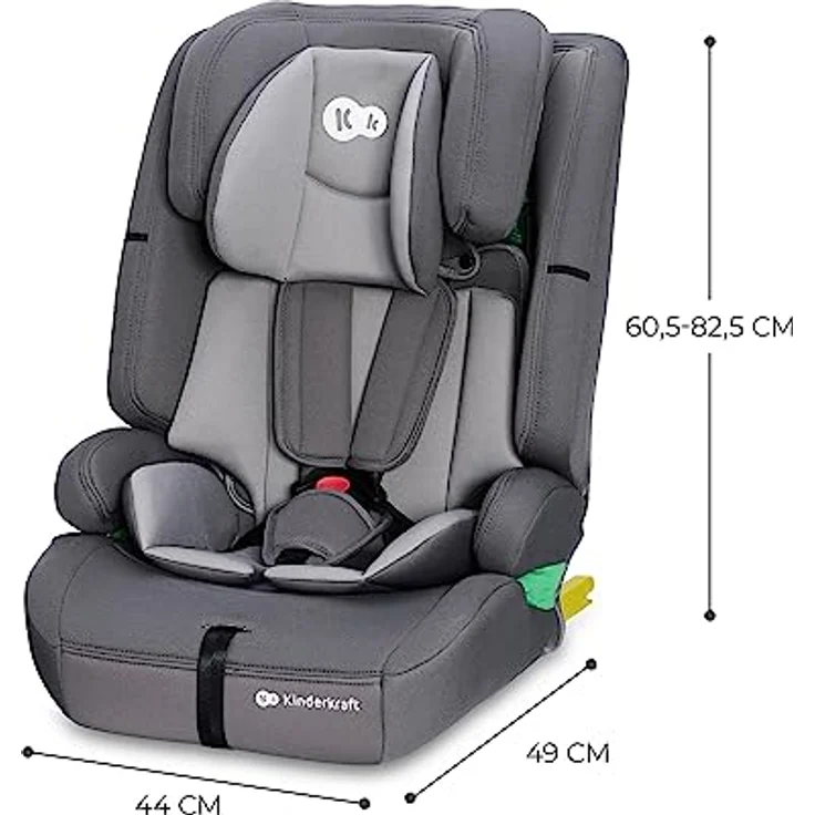 Kinderkraft SAFETY FIX 2 i-Size, Kindersitz ab 15 Monaten bis 12 Jahre (76-150 cm), mit Isofix, Top Tether, Sitzverkleinerer, grau – Bild 11