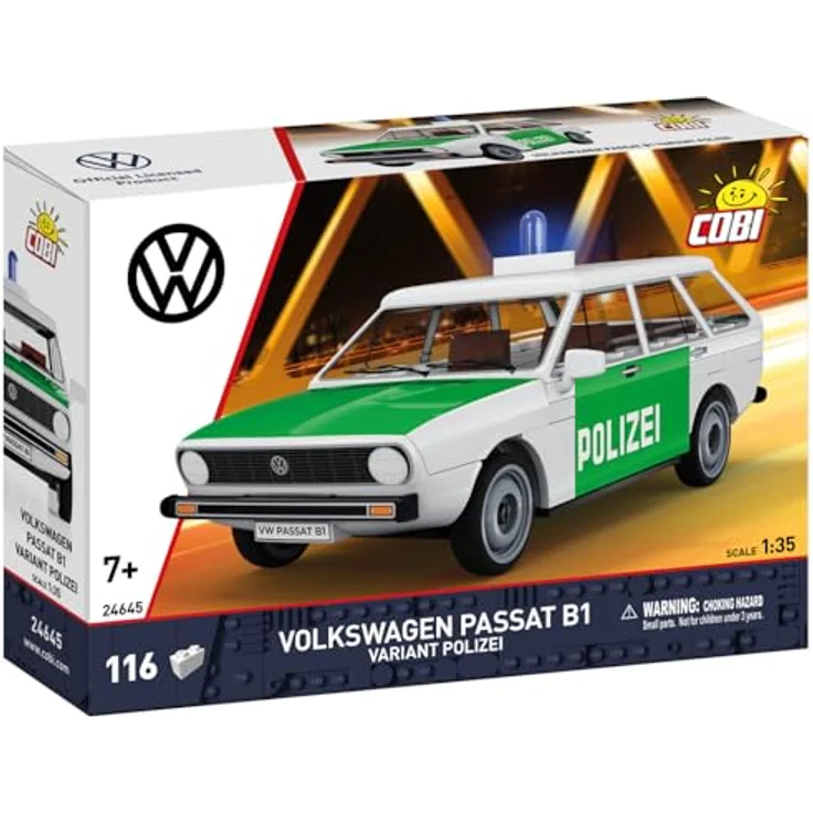 COBI Volkswagen Passat B1 Variant Polizei, Modellfahrzeug aus Bausteinen, hergestellt in der EU – Bild 5